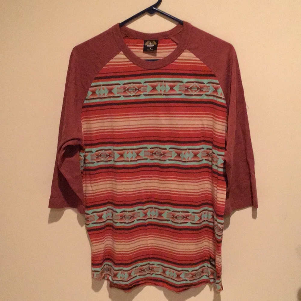 Loser Machine Men’s Orange Striped T Shirt Medium